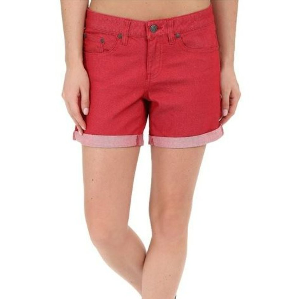 Prana Kara Red Bermuda Jean Shorts